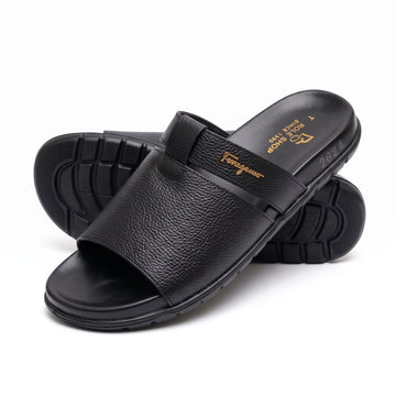 Elite-Comfort-Slide-Pure Leather-Black