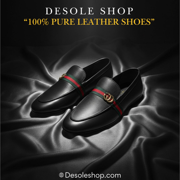 GG-BLACK-100% PURE LEATHER SHOES