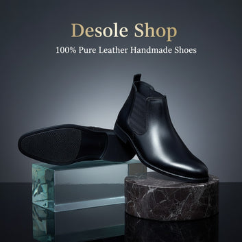 Chelsea BLK-100% PURE LEATHER-SHOES